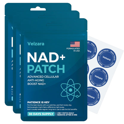 Velzara NAD+ Patches Comfortable All-Day Wear Vegan, Water-Resistant 90 Patches