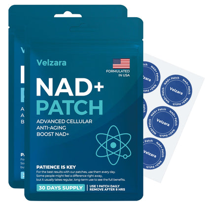 Velzara NAD+ Patches - All-Day Wear, Vegan & Water-Resistant (60 Patches)