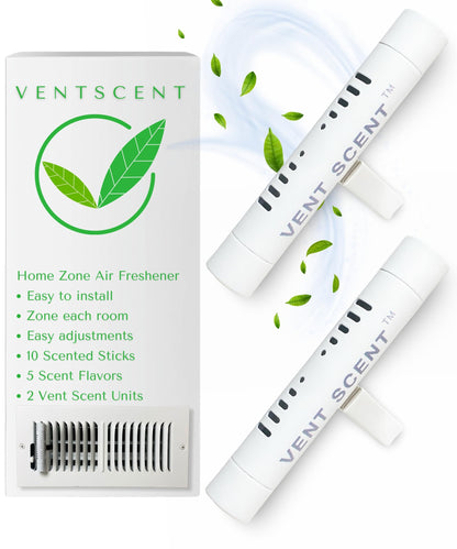 Vent Scent Whole Home Air Freshener | 10 Scented Sticks Included | Passive Diffuser
