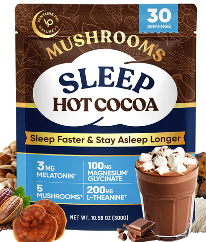 Venture Pal Mushroom Cocoa Powder with Melatonin 3mg – Sleep Support