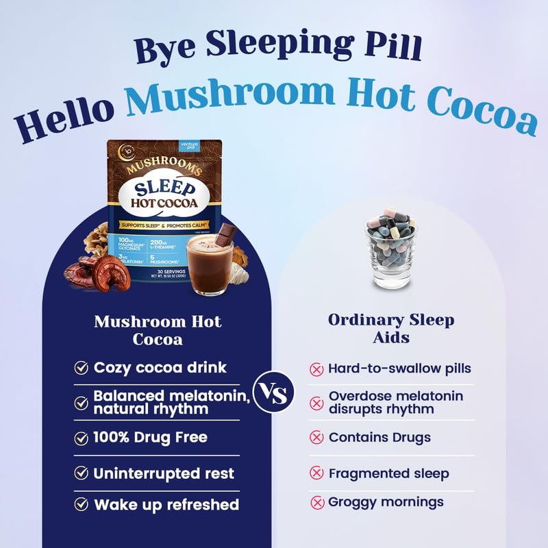 Venture Pal Mushroom Cocoa Powder with Melatonin 3mg – Sleep Support