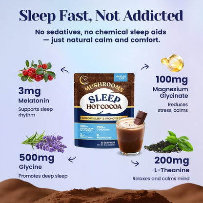 Venture Pal Mushroom Cocoa Powder with Melatonin 3mg – Sleep Support