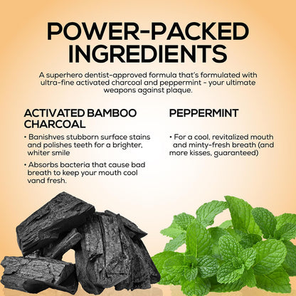 Venus Visage Activated Charcoal Toothpaste – 3 Pack (Peppermint)