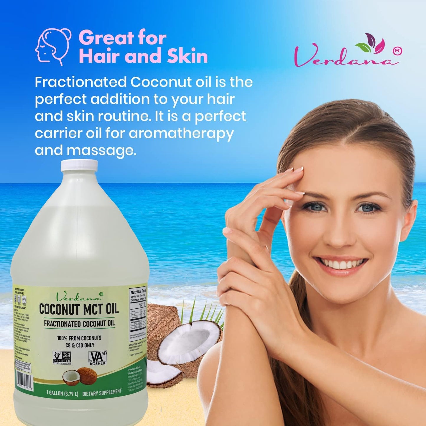 Verdana Coconut MCT Oil 1 Gallon – 100% Coconut, Keto Coffee & More