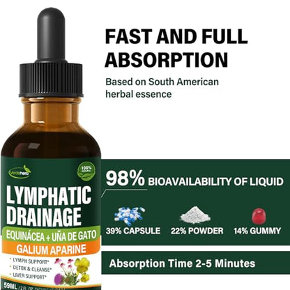 Verdeherb Cleavers Lymphatic Drainage Drops – Lymph Detox & Immune Support (2oz)