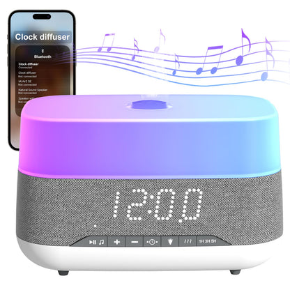 Versatile 300ml Essential Oil Diffuser with Bluetooth Speaker & Alarm Clock