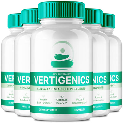 Vertigenics Brain Supplements – Memory & Focus (Advanced Formula, 5 Pack)