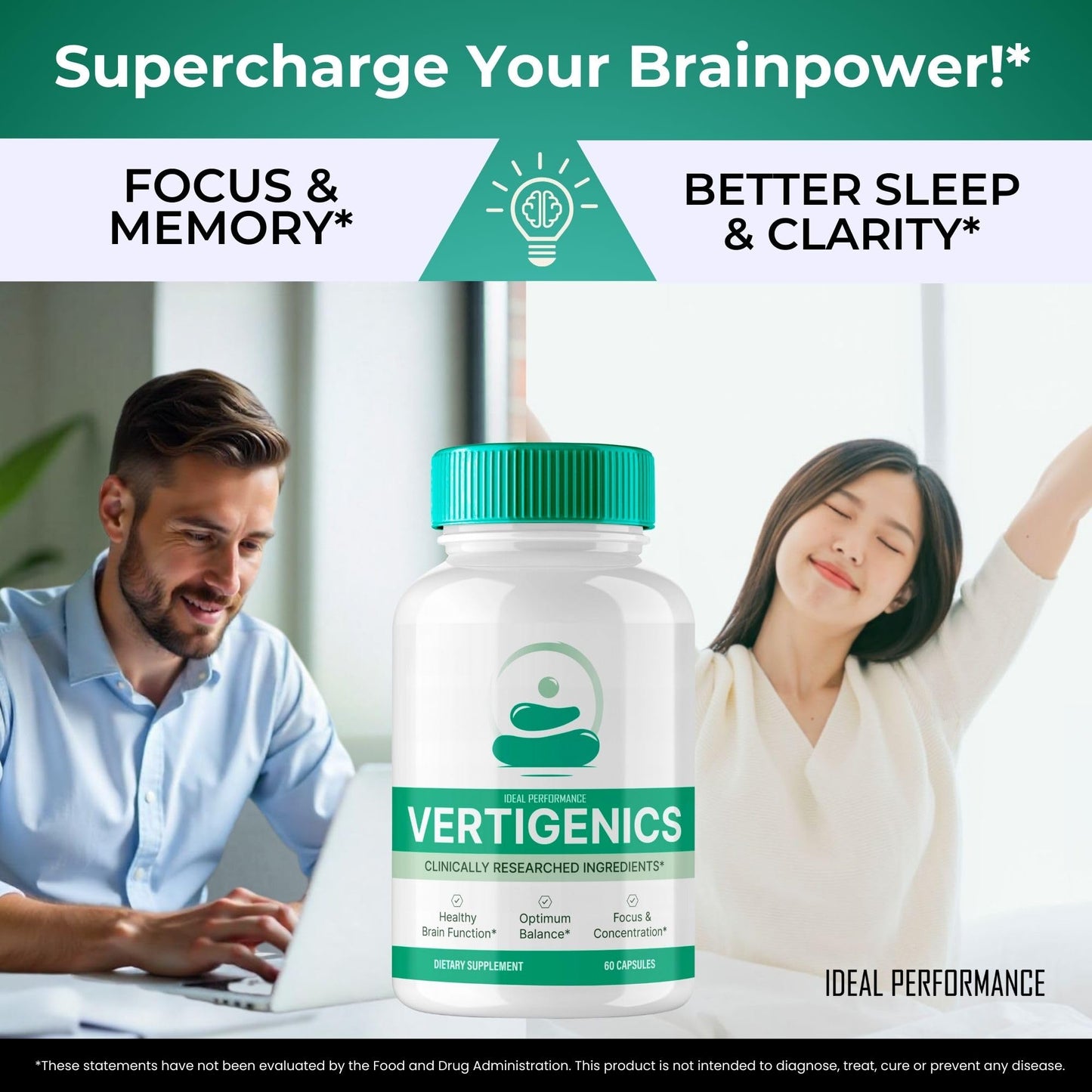 Vertigenics Brain Supplements – Memory & Focus (Advanced Formula, 5 Pack)
