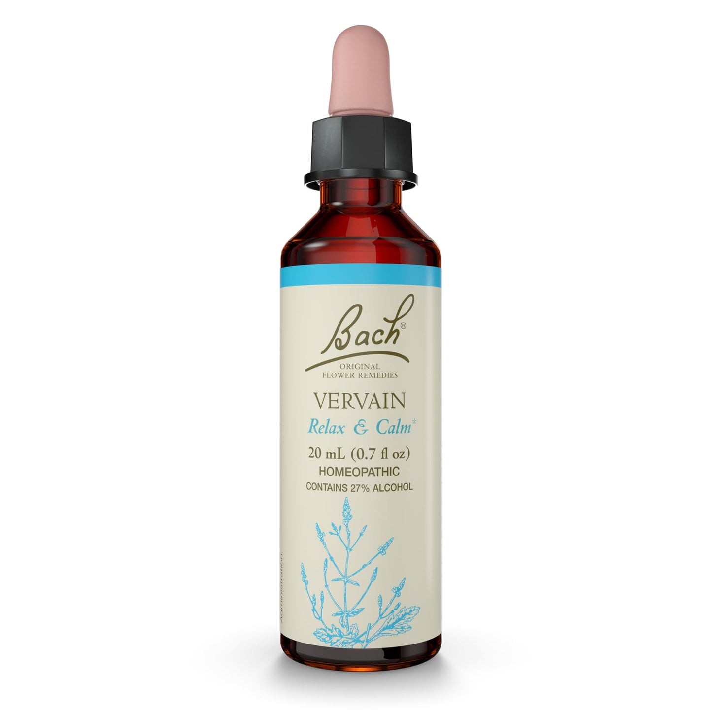 Bach Flower Remedies Vervain – Flowers of Essence 0.7 oz | Emotional Balance