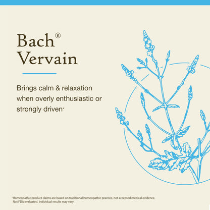 Bach Flower Remedies Vervain – Flowers of Essence 0.7 oz | Emotional Balance