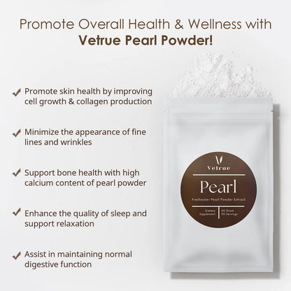 Vetrue Pure Pearl Powder – 60g, 30 Servings, 100% Natural, Non-GMO