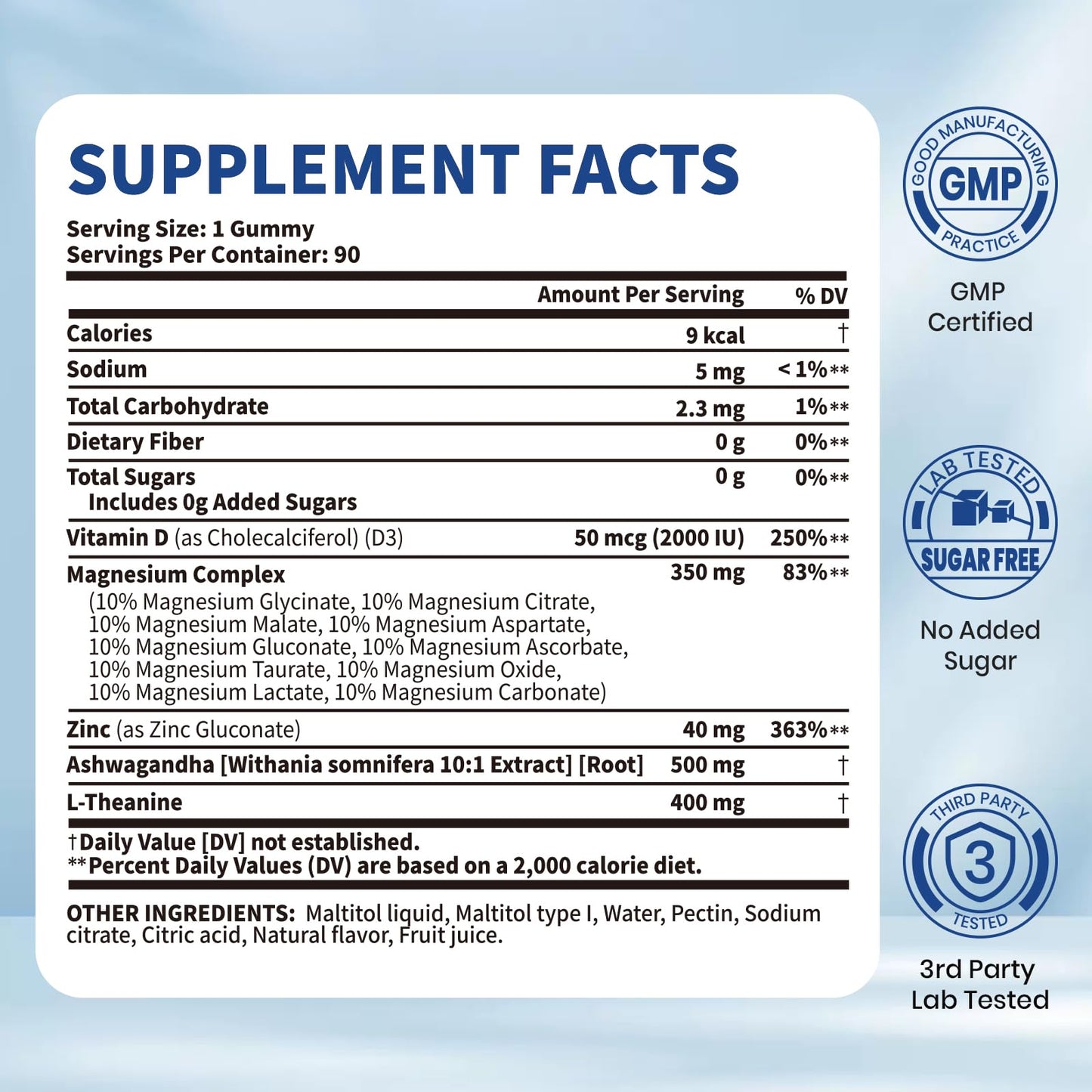 VEV Magnesium Complex DeepCalm 14-in-1 Gummies – Vegan Glycinate with Ashwagandha, L-Theanine, Vitamin D3 & Zinc | 90 Gummies