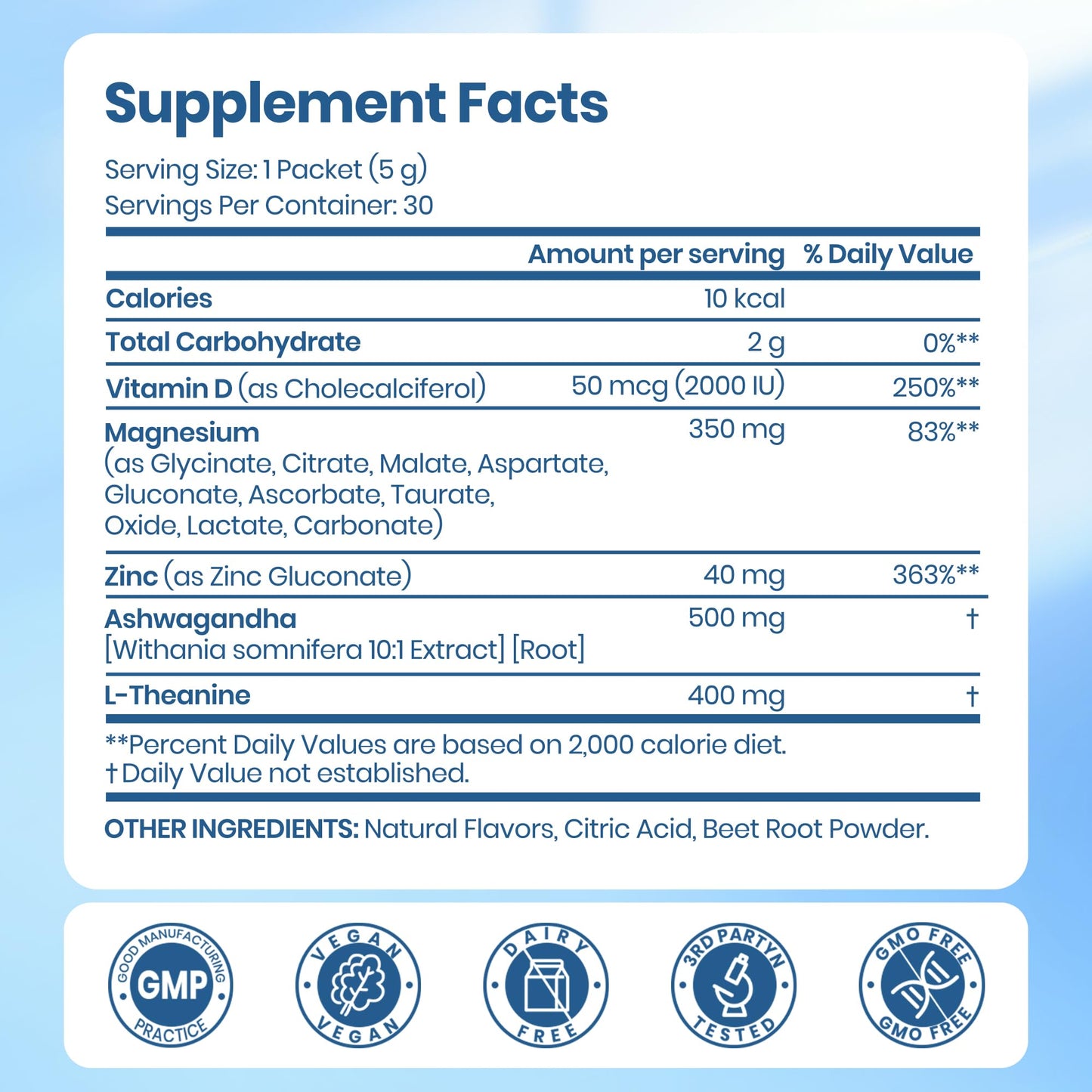 VEV Magnesium Complex for Women – DeepCalm Drink Powder (Raspberry Lemonade) 30 Ct