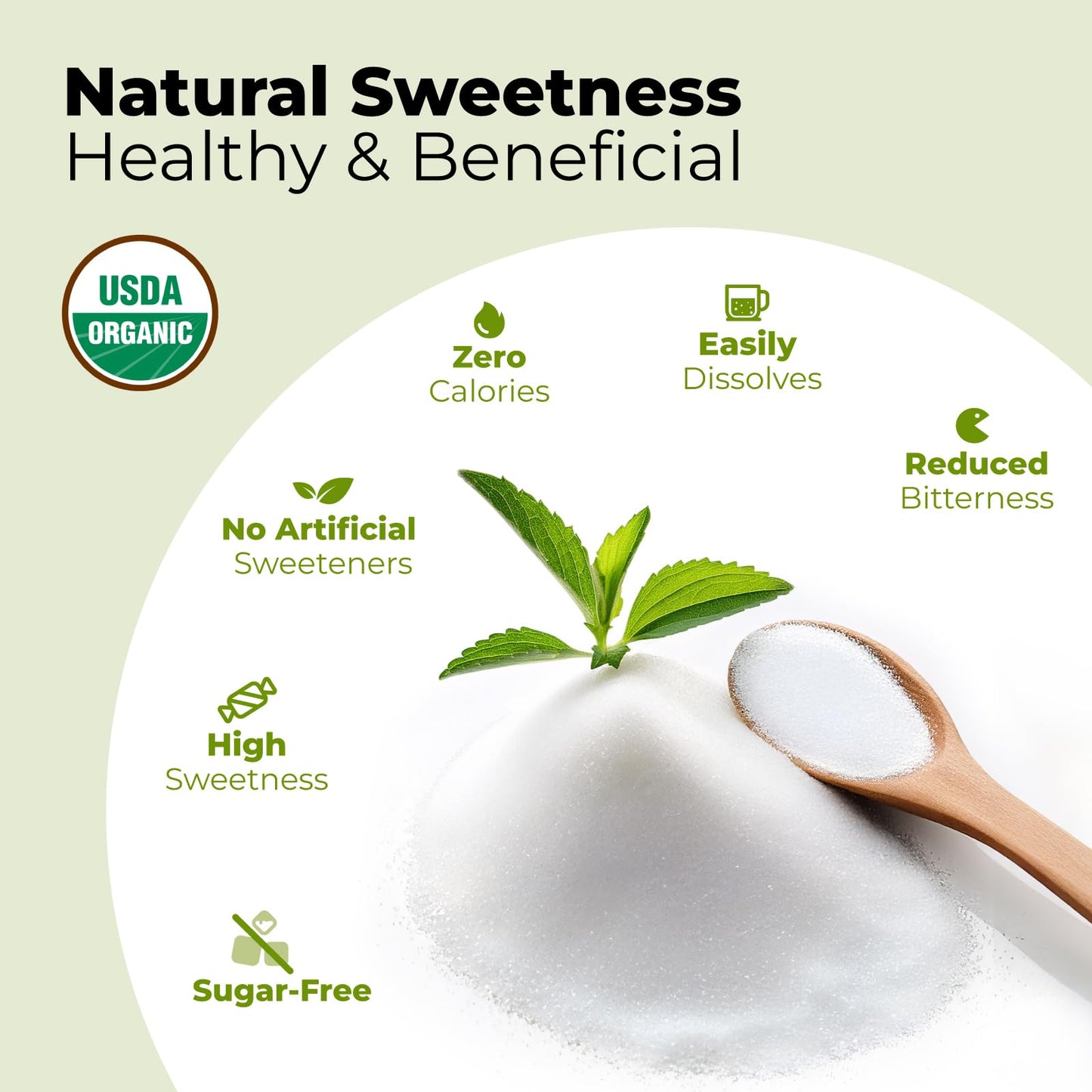 Viccoky Organic Stevia Powder – Pure, 0 Calories, Sugar-Free (10oz / 284g)