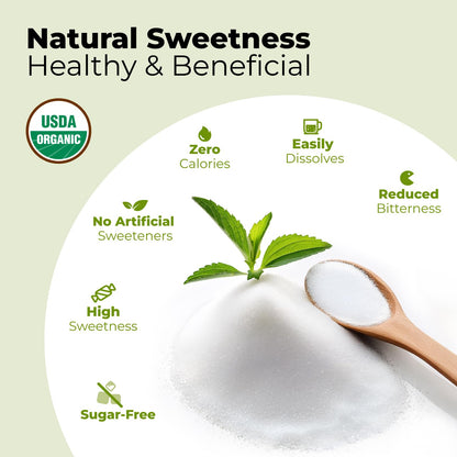 Viccoky Organic Stevia Powder – Pure, 0 Calories, Sugar-Free (10oz / 284g)