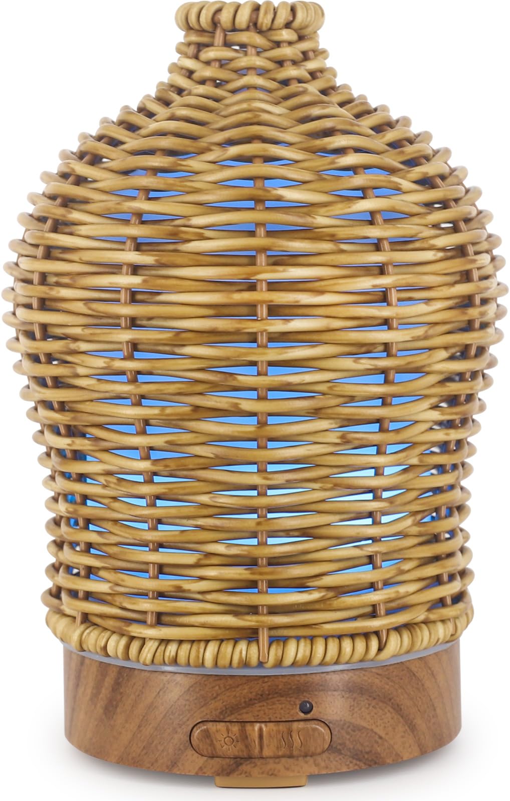 VICTORIA AROMA Essential Oil Diffuser - 150ML Rattan Diffuser with 7 LED Lights (Brown)