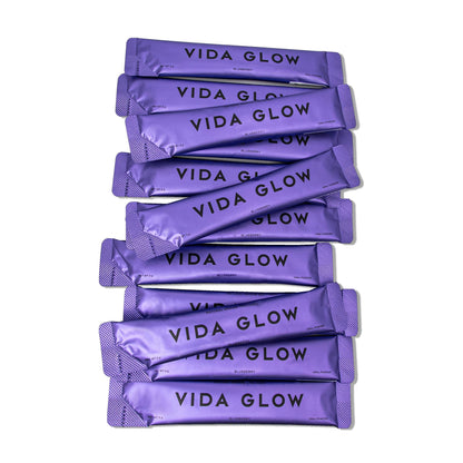 Vida Glow Marine Collagen Powder – Anti-Aging Peptides for Skin, Hair & Nails | 30 Servings, Original Flavor (Blueberry)