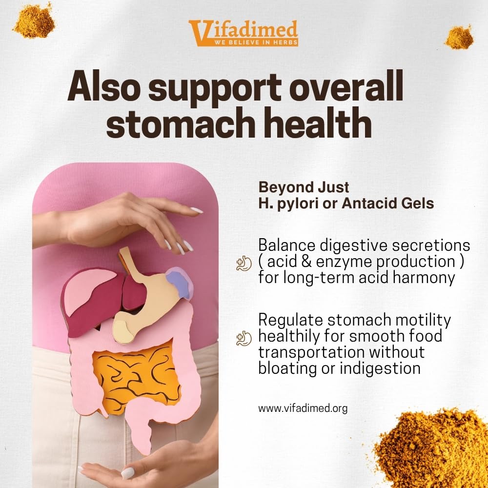 VIFADIMED Stomach Plus – Stomach Lining Support with Galangal, Dong Quai, Cinnamon & Magnolia (45 Capsules)