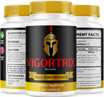(2 Pack) Vigortrix Pills – Advanced Formula, 120 Capsules (2 Months)