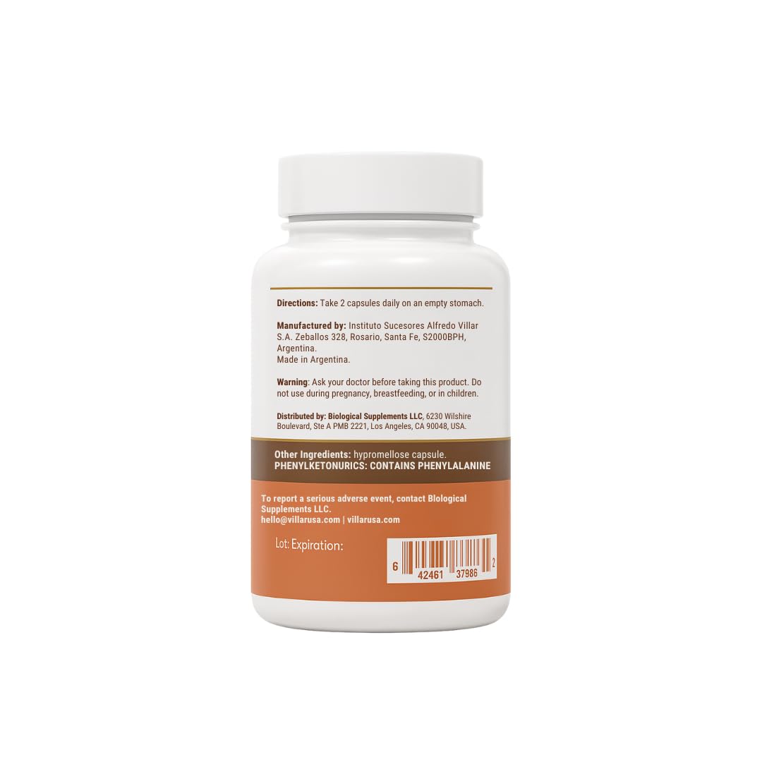 VILLAR BIOTECH Brain Booster Peptides – Grass-Fed Bovine Brain – 60 Capsules