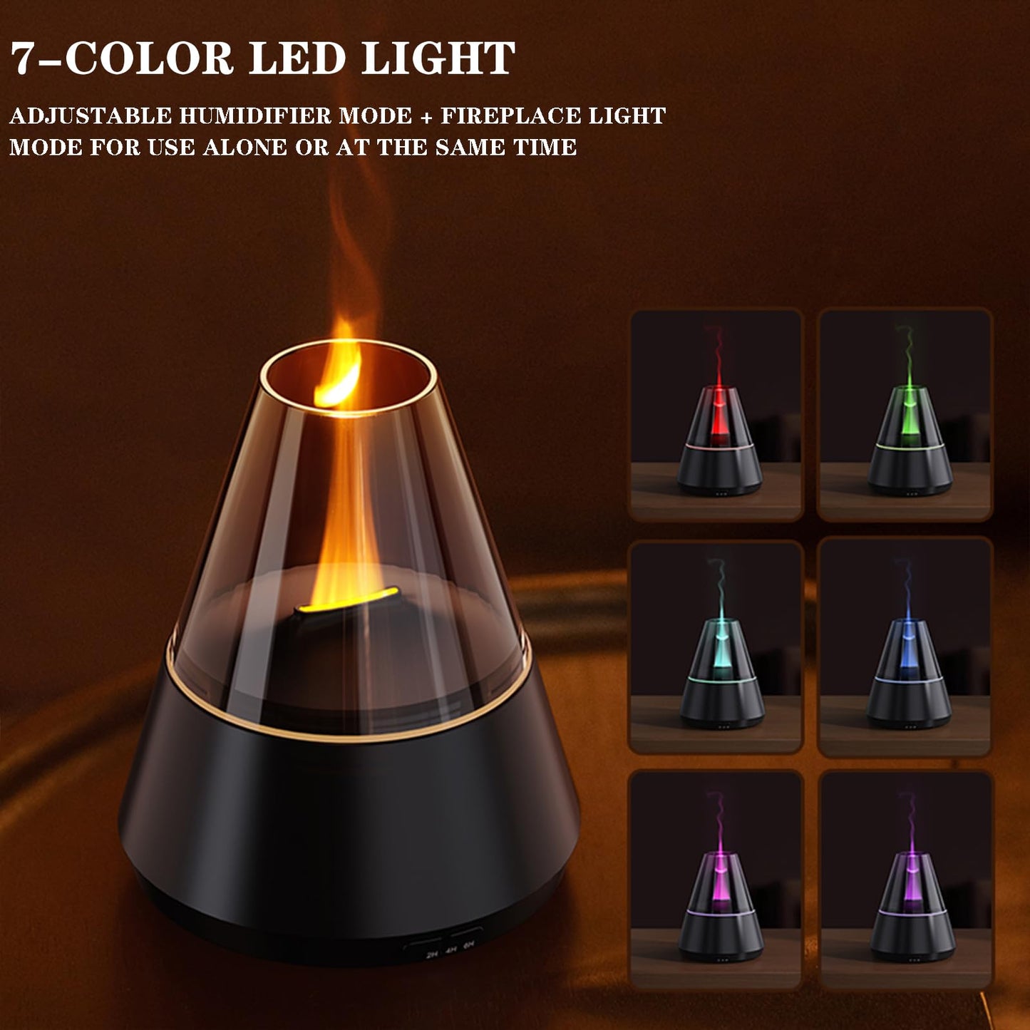 Villelei Candle Flame Essential Oil Diffuser – 7-Color LED Ultrasonic Humidifier with Timer