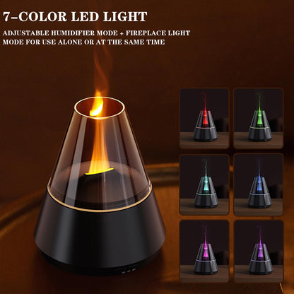 Villelei Candle Flame Essential Oil Diffuser – 7-Color LED Ultrasonic Humidifier with Timer