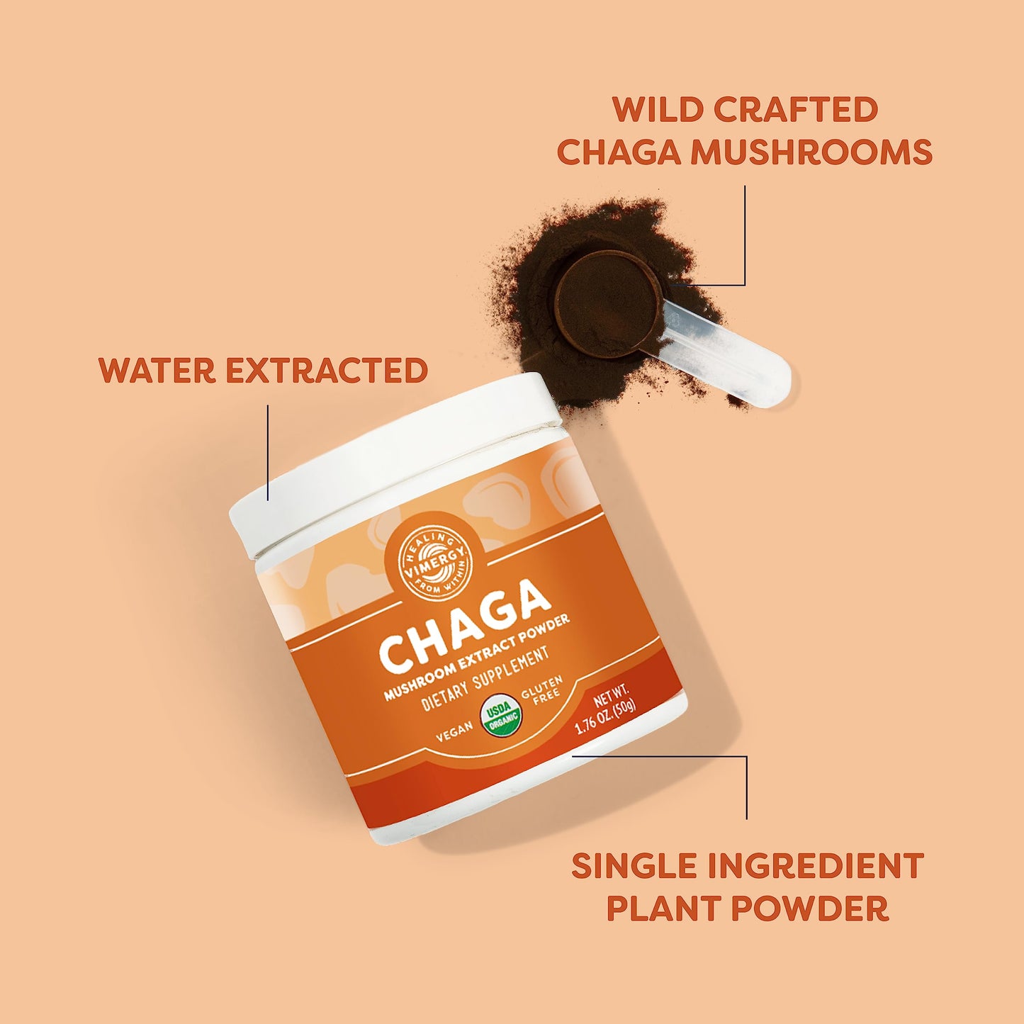 Vimergy Chaga Powder - Superfood Cellular & Cardiovascular Support