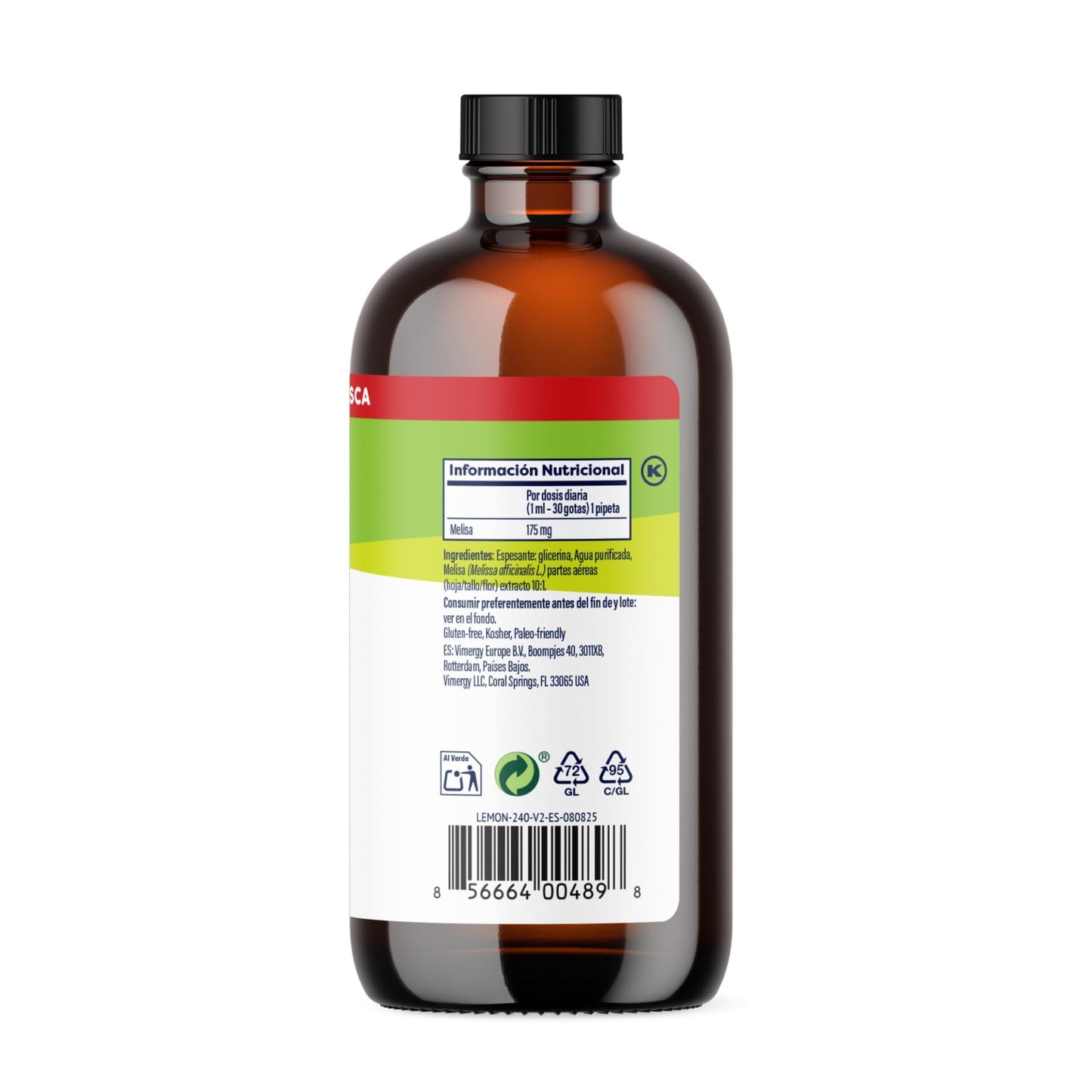 Vimergy USDA Organic Lemon Balm Tincture – Alcohol-Free, 240 mL
