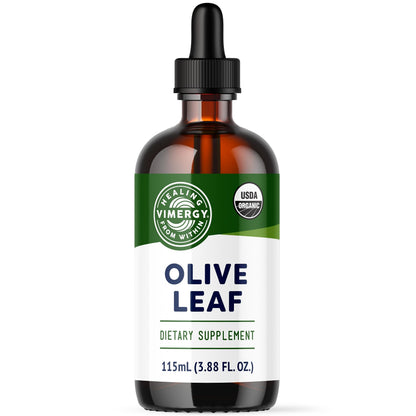 Vimergy Olive Leaf Liquid – Immune Health & Cardiovascular Support | USDA Organic, Vegan, Paleo, Gluten Free – 115 mL (57 Servings)