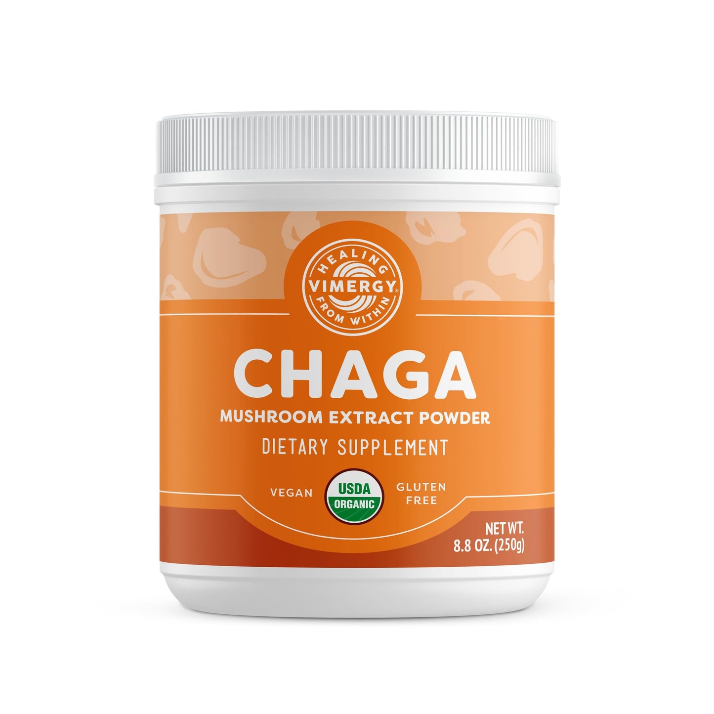 Vimergy USDA Organic Wild Chaga Mushroom Powder, 250g (166 Servings) — Cardiovascular Support, Kosher, Vegan, No Gluten