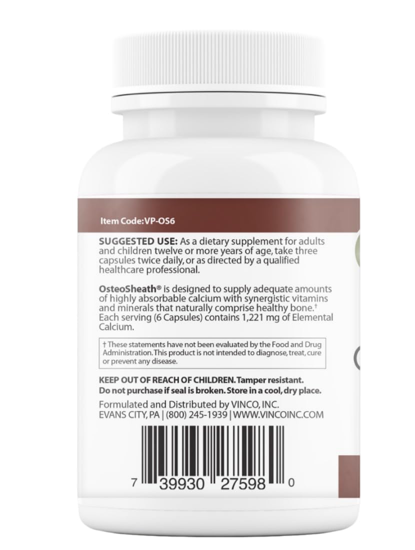 Vinco OsteoSheath4 with Vitamin K2 – 180 Capsules | Bone Health
