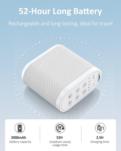 Vindsbay Portable Travel Sound Machine – 21 Sounds, 2000mAh Battery, Headphone Jack