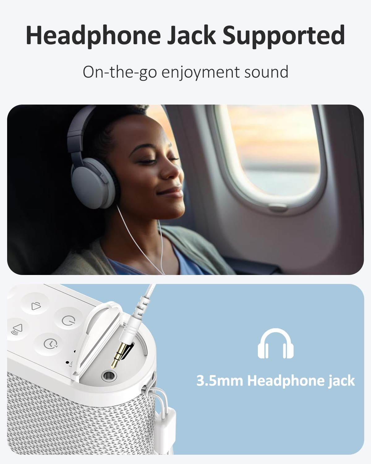 Vindsbay Portable Travel Sound Machine – 21 Sounds, 2000mAh Battery, Headphone Jack