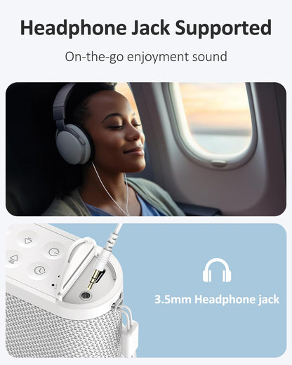 Vindsbay Portable Travel Sound Machine – 21 Sounds, 2000mAh Battery, Headphone Jack