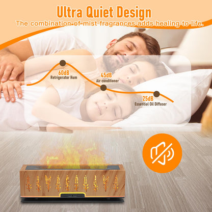 VINGVO Upgraded 7-Color Flame Diffuser | 200ml Humidifier for Home, Bedroom & Office
