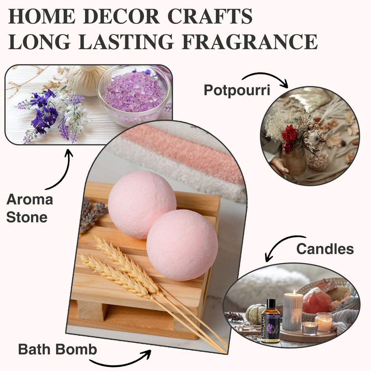 Violet Reverie Fragrance Oil 100ml | MAYJAM for Diffusers, Soaps & Candles