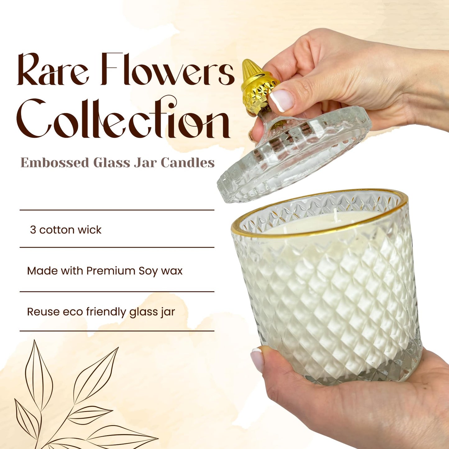 VIONAMI Luxury Scented Candle Gift – Queen of The Night Rare Flower, 14.8 oz Soy Jar