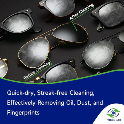 VisClear Lens Wipes for Eyeglasses - 200 Count, Individually Wrapped, Safe from Scratches & Streaks