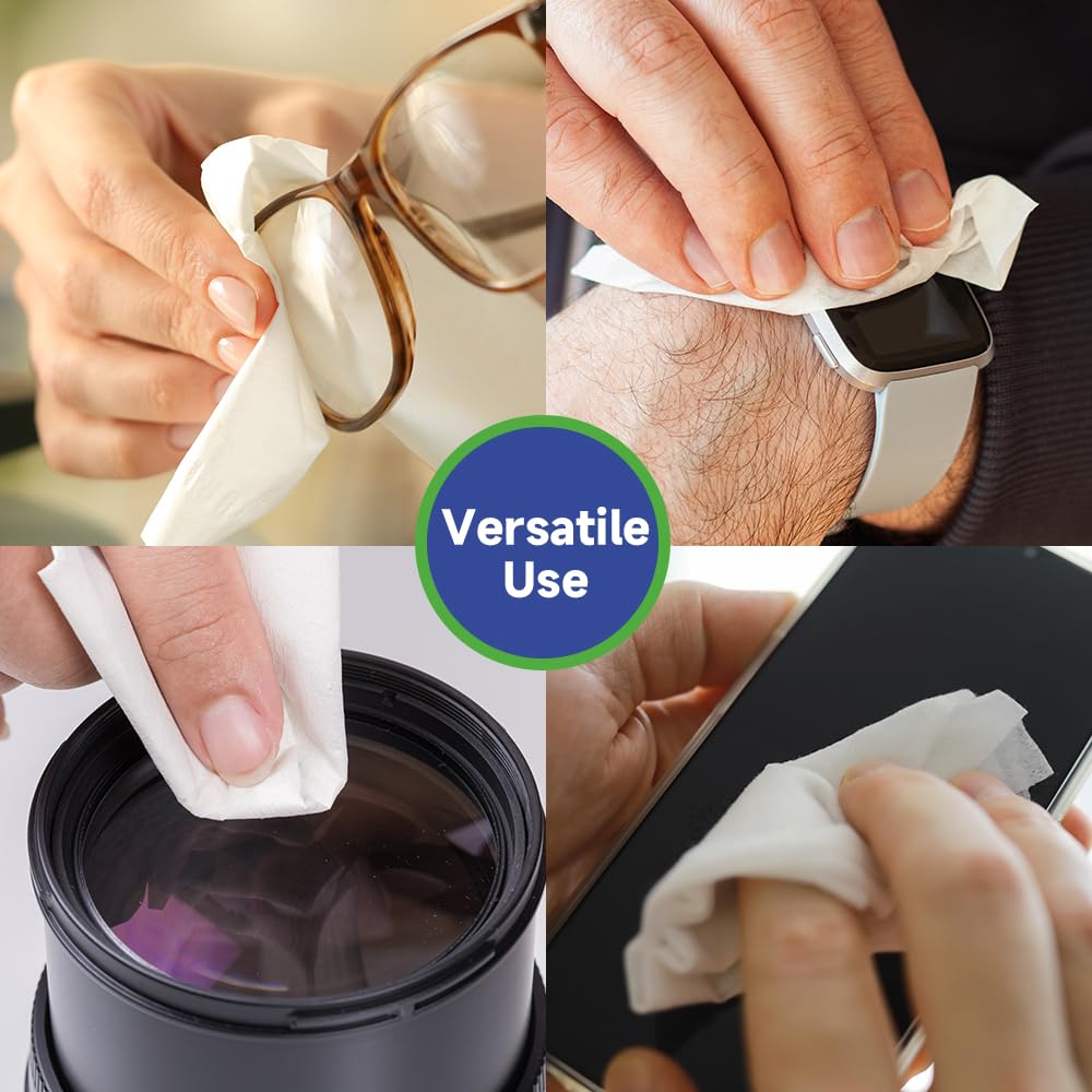 VisClear Eyeglass Cleaner Wipes – 200 Count, Ocean Scent, Scratch-Free & Safe for Prescription Lenses