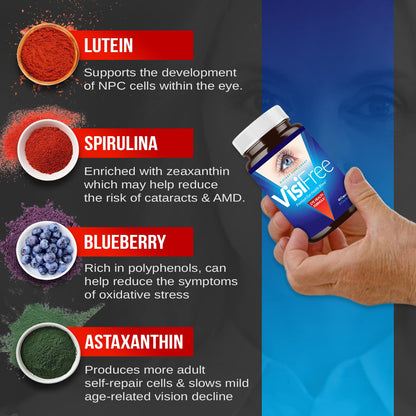 VisiFree Eye Supplements for Adults | Eye Health & Vision Support - 6 Pack