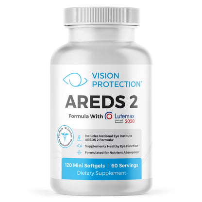 Vision Protection AREDS 2 Eye Vitamin & Mineral Supplement – Lutemax 2020 (120 Mini Softgels)