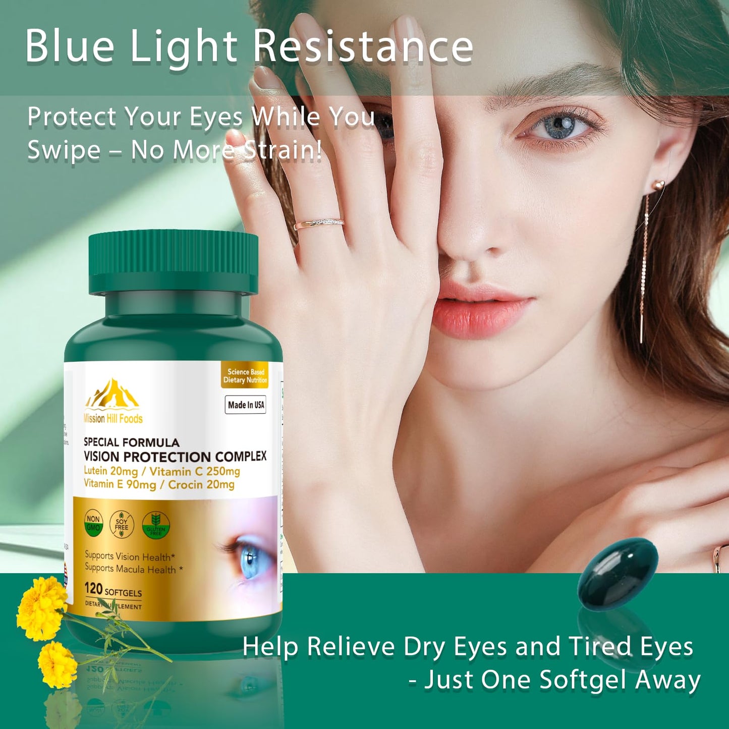 Vision Protection Complex with Lutein – 6 in 1 Eye Health, 240 Softgels
