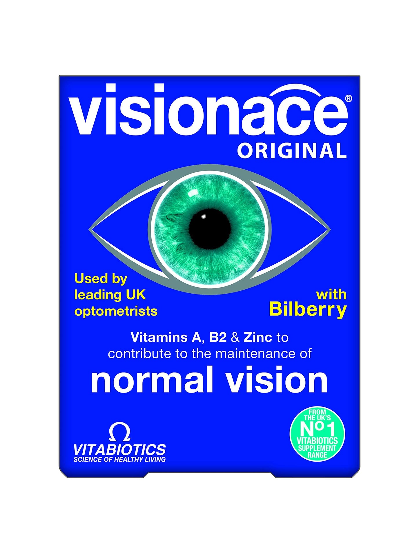 Vitabiotics Visionace Original – Nutritional Multivitamin for Normal Vision | Vitamins A, B2 & Zinc – 30 Tablets