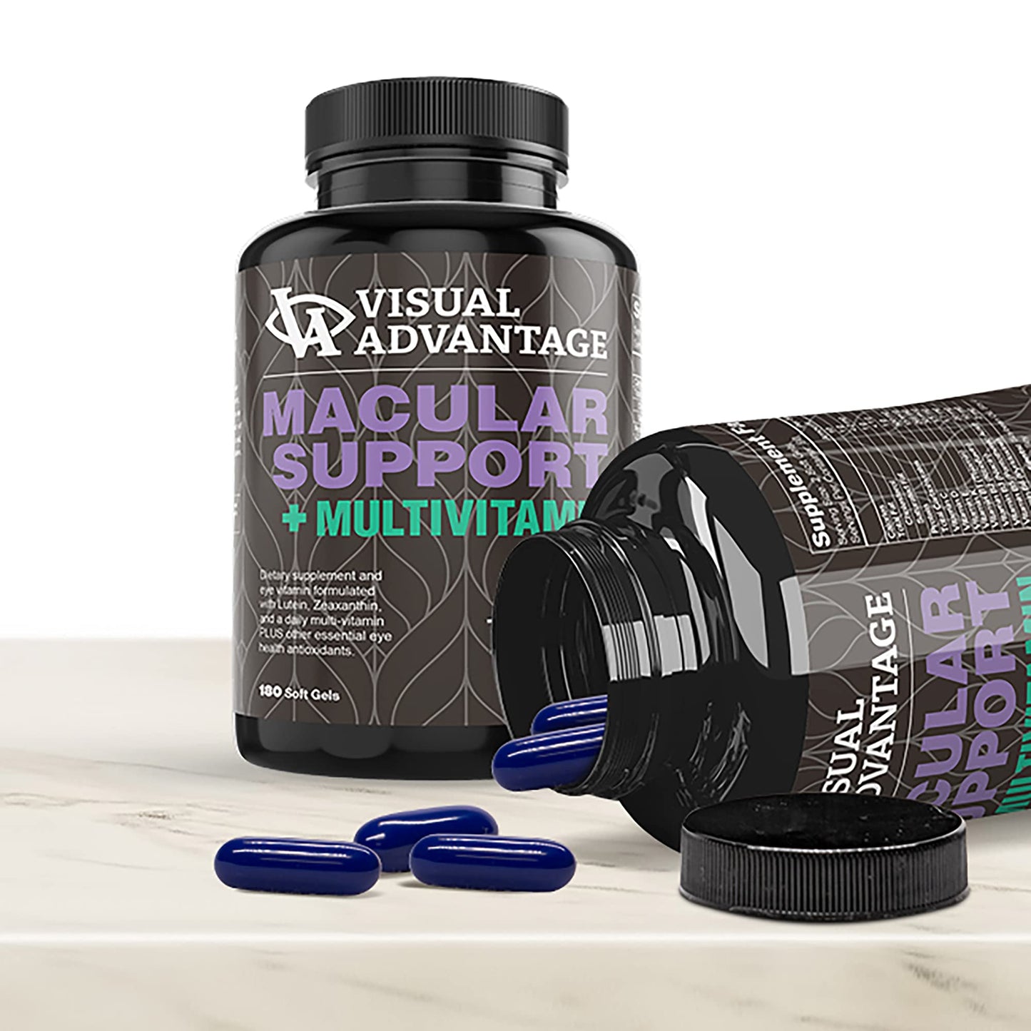 Visual Advantage Macular Support Plus AREDS 2 Eye Vitamins with Lutein & Zeaxanthin (180 Soft Gels)