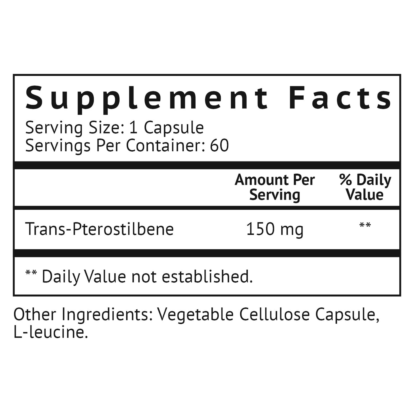 VitaMonk Pterostilbene 150mg Capsules – Soy Free, No Fillers | 60 Veggie-Caps