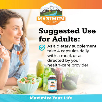 Maximum Living Vita-Sprout Whole-Food Multivitamin & Phytonutrient Blend - 120 Capsules