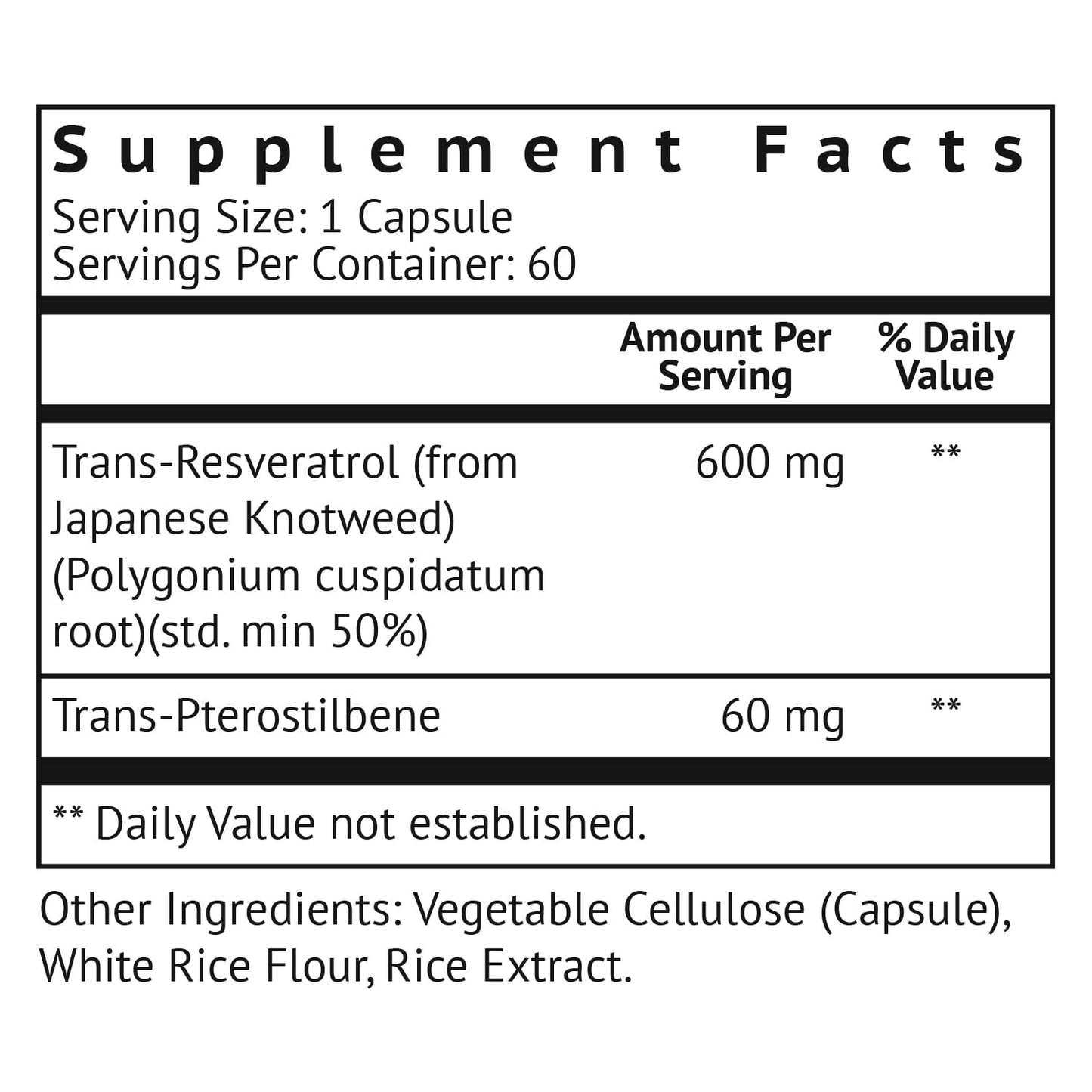 VitaMonk Resveratrol + Pterostilbene 600/60mg - Healthy Aging (60 Caps)