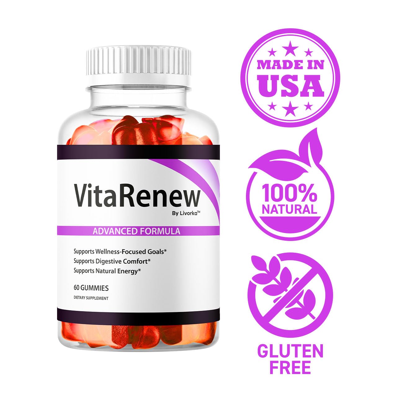 (5 Pack) VitaRenew Gummies – 1050MG Original Formula, Maximum Strength