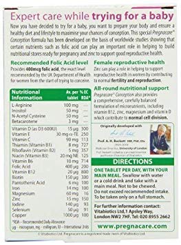 Vitabiotics Pregnacare Conception 30's 2 Pack Bundle | Pregnancy & Fertility Support