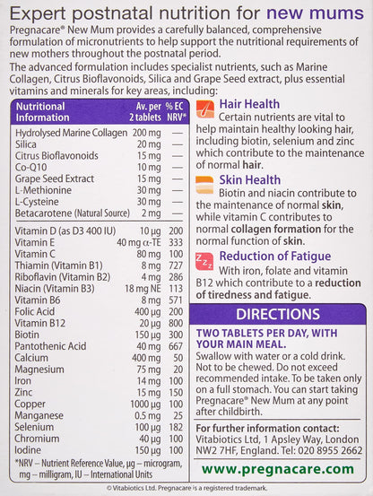 Vitabiotics Pregnacare New Mum Postnatal Formula - 56 Tablets